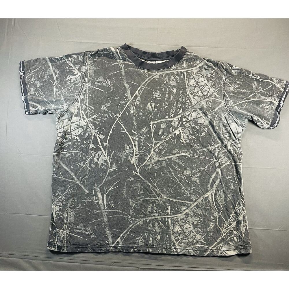 Moon Shine Attitude Attire Shirt 3XL Harvest Moon Camo Barbed Wire Gray Hunting